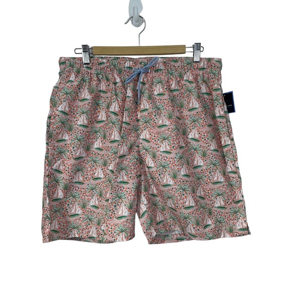 TailorByrd Tropical Print Swim Shorts Trunks Pink Size L New - Picture 3 of 6